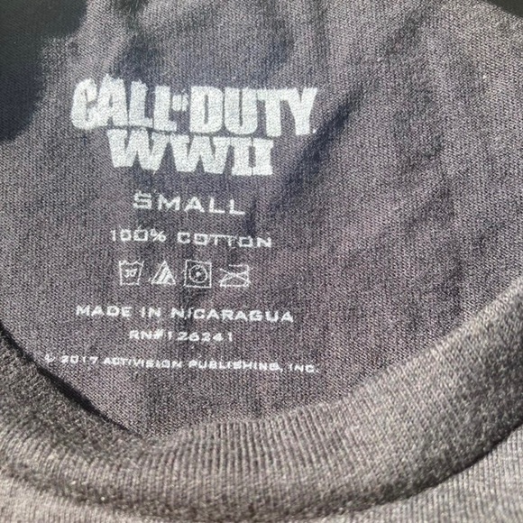 ☀️ Call of Duty World War II WW2 Video Game Tee Mens Size S Black - Picture 4 of 4